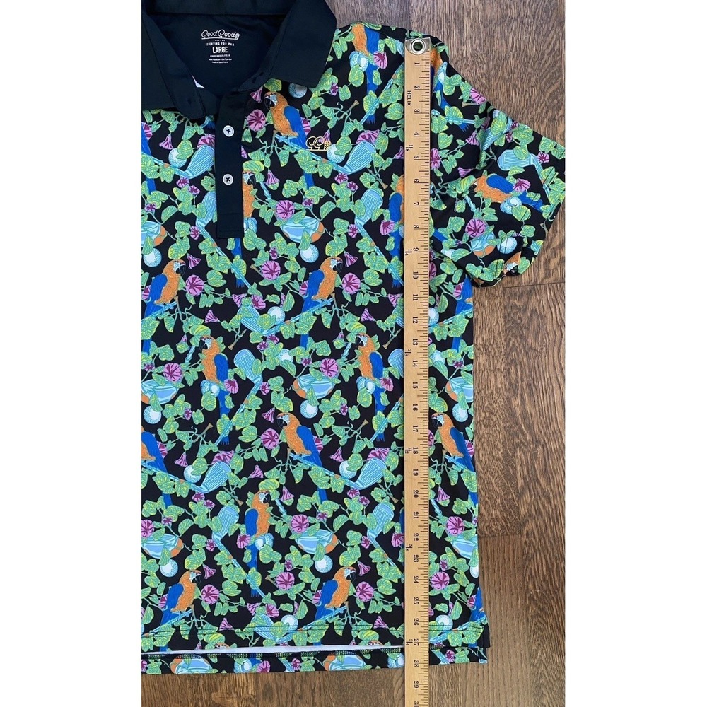Good Good Golf Mens Short Sleeve Performance Polo Large Birds & Bogeys Tropical - Picture 7 of 7